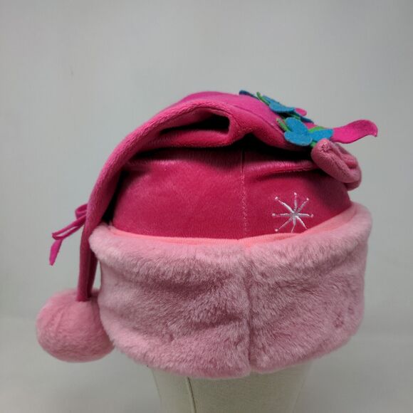 Dreamworks Trolls Girl's Poppy Christmas Cap Hat Pink Vegan Fur Pom Pom - Picture 4 of 9